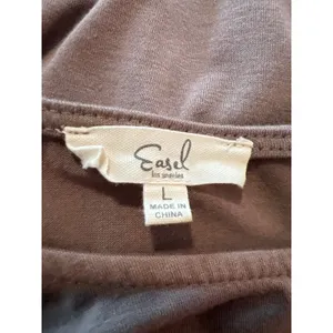 Easel Los Angeles Taupe Brown Asymmetrical Tiered Sleeveless Midi Dress Large thumbnail 5