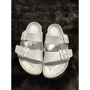 Birkenstock Womens 37 6.5 Arizona Rubber Sandals Shoes Gray Double Straps thumbnail 2