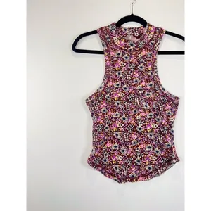 FP Movement Womens Top Pink Wishful AOP Floral Ribbed Tank Cottagecore Large thumbnail 5