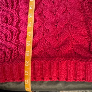 POL Chelsea mock neck cable knit chunky pink sweater size large bubble sleeves thumbnail 11