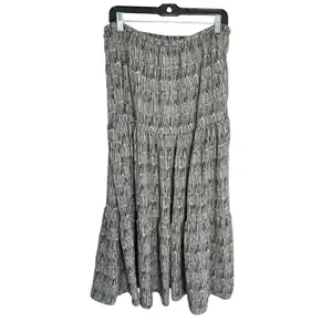 Adrianna Papell Long‎ Tiered Skirt Women’s Large Maxi Flowy Boho Drawstring NEW thumbnail 3