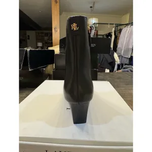 $160 RALPH LAUREN WILLA Black LEATHER ANKLE SOFT HEEL BOOTS Size 7 thumbnail 5