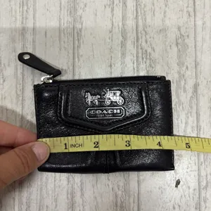 Coach Black Leather Card Wallet thumbnail 5