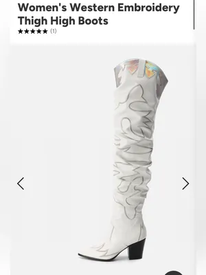 Western holographic thigh high cowgirl boots thumbnail 3