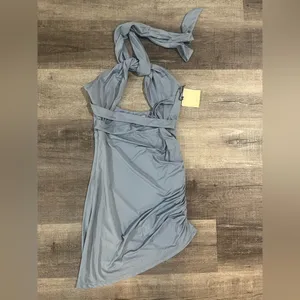 SUPERDOWN Revolve Suzette Mini Dress in Dusty Blue thumbnail 4