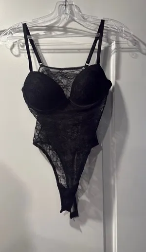 Forever 21 Bodysuit Black Lace thumbnail 1