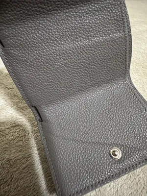 Saint Laurent Pebbled Leather Card Case in Taupe Gray thumbnail 15