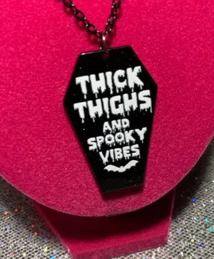 Handmade Thick Thighs and Spooky Vibes Necklace Gothic Jewelry Halloween witchy emo goth thumbnail 9