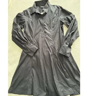 Madewell $138 Seamed Long-Sleeve Mini Shirtdress in Poplin Black Size 8 NV025 thumbnail 8