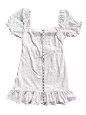 Speechless Eyelet Open Back Boho Prairie Core Mini Dress Sz Large Juniors thumbnail 12