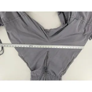 Free People Anthropologie Gray Utility Jumpsuit Sz S Ruched Bust Parachute Pants thumbnail 14