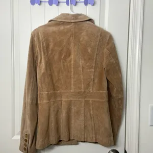 EUC‎ Wilsons Leather women’s light tan collar button up genuine leather jacket S thumbnail 7