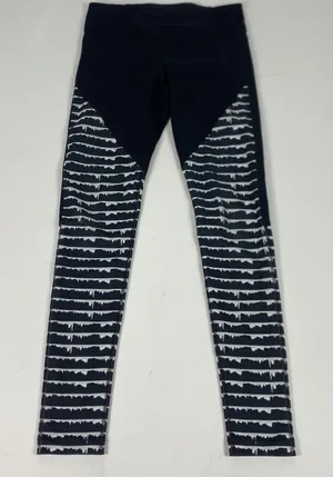 Under Armour Leggings Womens Medium Black‎ Striped Ankle Yoga Running Gym Pants thumbnail 1