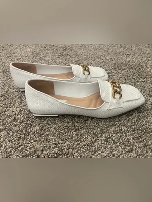 Women’s Franco Sarto Tiari Chain Square Toe Woven Loafer White Size 8 thumbnail 5