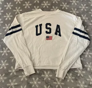 Brandy Melville White USA long sleeve top #preppy thumbnail 1