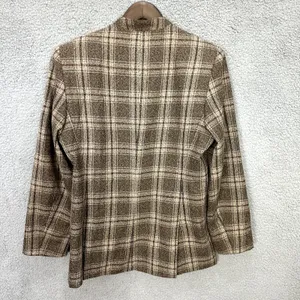 Clio Suit Brown Plaid Blazer Size 12 Academia Retro Button Career Preppy Vintage thumbnail 2