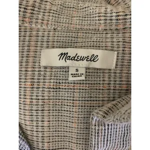 Madewell Lightweight Plaid Button Up Shirt‎ Gray Orange Long Sleeve Small thumbnail 3