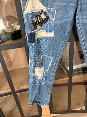 Sundance Driftwood Patchwork jeans Abbey mom Free People High Rise boyfriend boho floral thumbnail 10