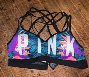 Victoria’s Secret Pink Ultimate coconutgirl tropical strappy swim top thumbnail 1