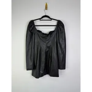 Louna Faux Leather Mini Dress Black Size Large thumbnail 7