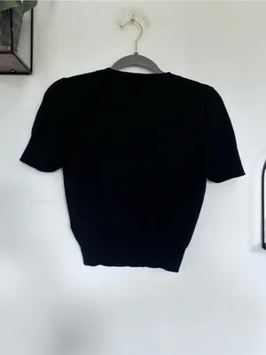 J.Crew Black Shrunken Tencel Lyocell-Blend T-Shirt Short Sleeve Size Small thumbnail 2