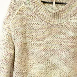 FREE‎ PEOPLE Cotton Candy Pullover Sweater Gardenia Blossom Combo Size Medium thumbnail 3