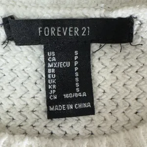 3279 | Forever 21 Pointelle Chevron Knit Sweater Cream Boho Women S thumbnail 5