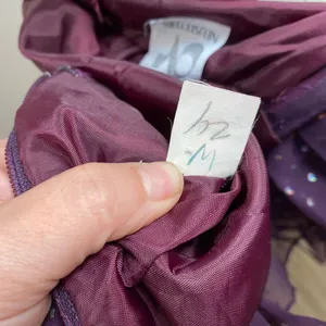 Vintage Neusteters Whimsigoth Purple Tiered Ruffle Maxi Prom‎ Gown Size 6 USA thumbnail 10