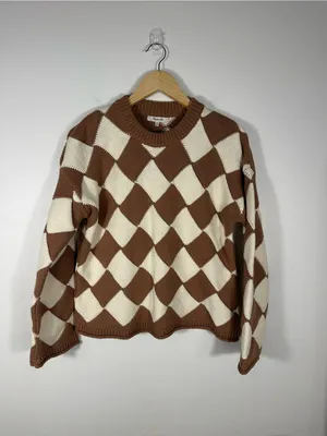 Madewell‎ Merriam Pullover Checkered CrewNeck Sweater Women’s Sz XS thumbnail 3