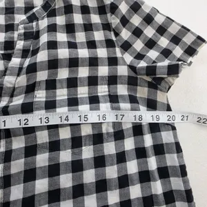 J.Crew Womens Black White‎ Gingham Tie Front Short Sleeve Button Up Shirt Small thumbnail 8
