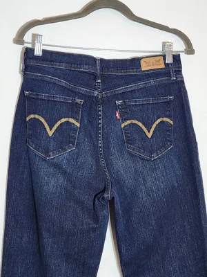 Levi's Womens 512 Perfectly Slimming Dark Wash Straight Leg Jeans Size 12 thumbnail 5