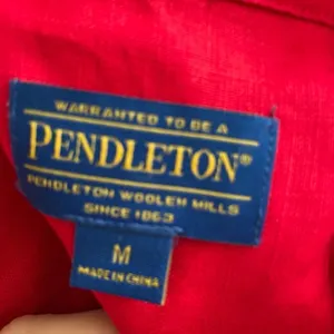 Pendleton Linen Belted Button‎ Down Dress Sz Medium Red thumbnail 4
