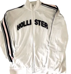 Hollister white long sleeve zip up jacket size XL thumbnail 1