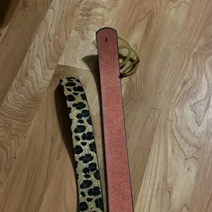 Leopard Print Belt with Gold Buckle Brown thumbnail 5