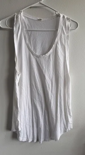 Lululemon White Muscle Tank Top Scoop Neck Relaxed Fit Size 8 thumbnail 1