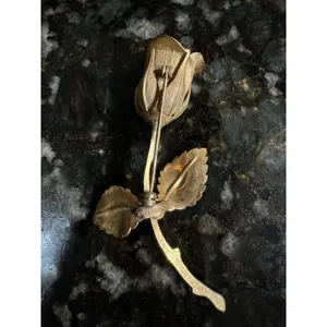 Giovanni Rose‎ Brooch / Pin Gold Tone Flower Costume Jewelry Vintage thumbnail 2