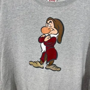 Vintage Disney‎ Store Grumpy Dwarf Sweatshirt Women's XL Gray Graphic Crewneck thumbnail 2