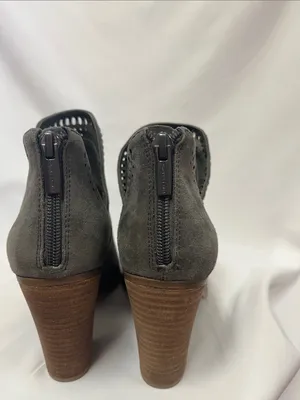 Vince Camuto Gray Suede Perforated Ankle Booties thumbnail 4