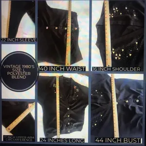 Vintage 1980'S Brown Nylon & Gold Stud Cardigan/Jacket (L) thumbnail 10