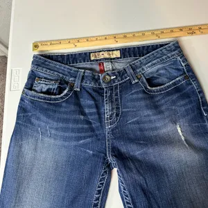 BKE Buckle Mid Rise Dark Wash Distressed Embellished Bootcut Kate Jeans Size 30 thumbnail 8