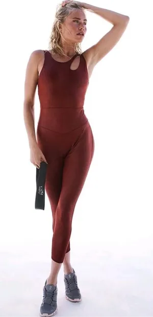 Free People Movement In My Orbit One-Piece Jumpsuit in Cowboy‎ Red Size Small thumbnail 1