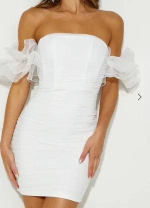Hello Molly White Strapless Hoco Dress thumbnail 1