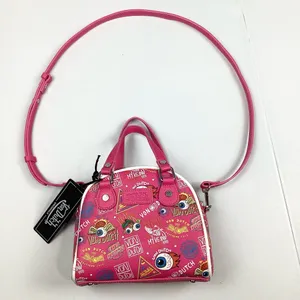 Von Dutch Hot Pink Jax Graphic Bowling Bag Hand Bag Crossbody NEW! Retail $149 thumbnail 2
