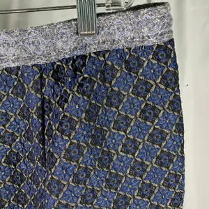 Free People Harley Pant Womens Large Jacquard Blue‎ Gold Geometric Drawstring thumbnail 2