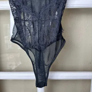 Unbranded Black Lace & Mesh Teddy Bodysuit with Underwire Size Small thumbnail 4