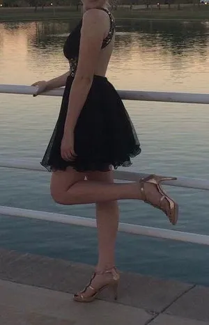 Black Embellished One Shoulder Dress thumbnail 1
