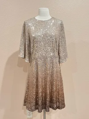 Old Navy Silver to Bronze Warm Ombre Sequin Mini Dress Size Large thumbnail 9