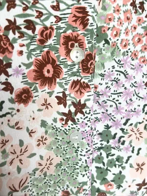 Cynthia Rowley Floral Multicolor Button-Front Cropped Sleep Shirt Size Medium thumbnail 7