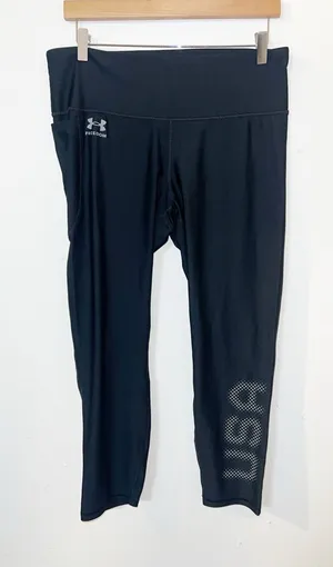 Under Armour Black Capri 24” Leggings with USA Dot Detail thumbnail 1