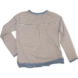 Mia & Tess Collegiate Crewneck Striped long sleeve knit sweatshirt jersey Large thumbnail 5